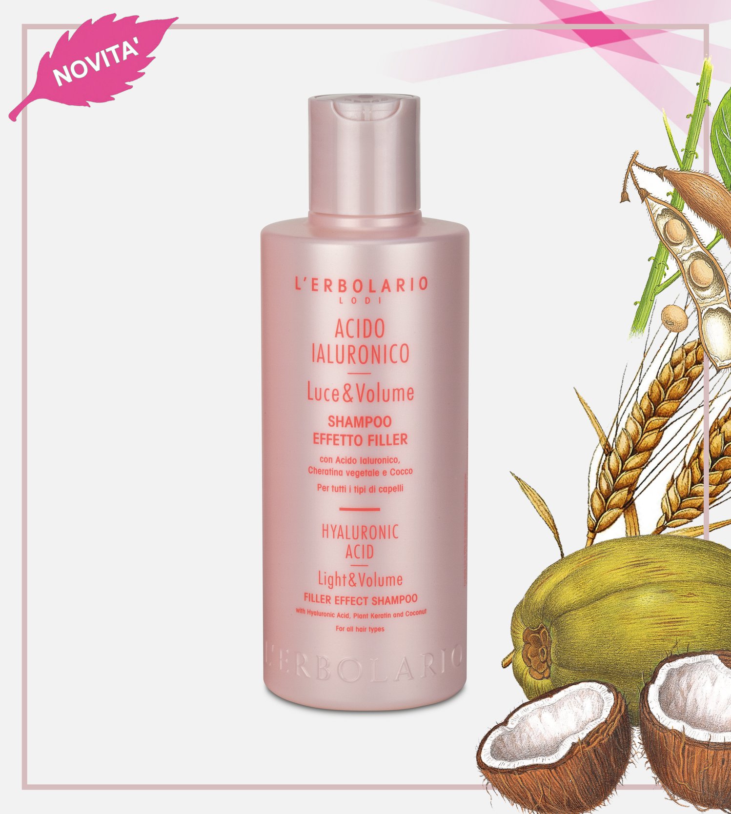Shampoing L’Erbolario Effet Filler à L’acide Hyaluronique - 200 Ml - Lumière - Neuf, Made In Italy