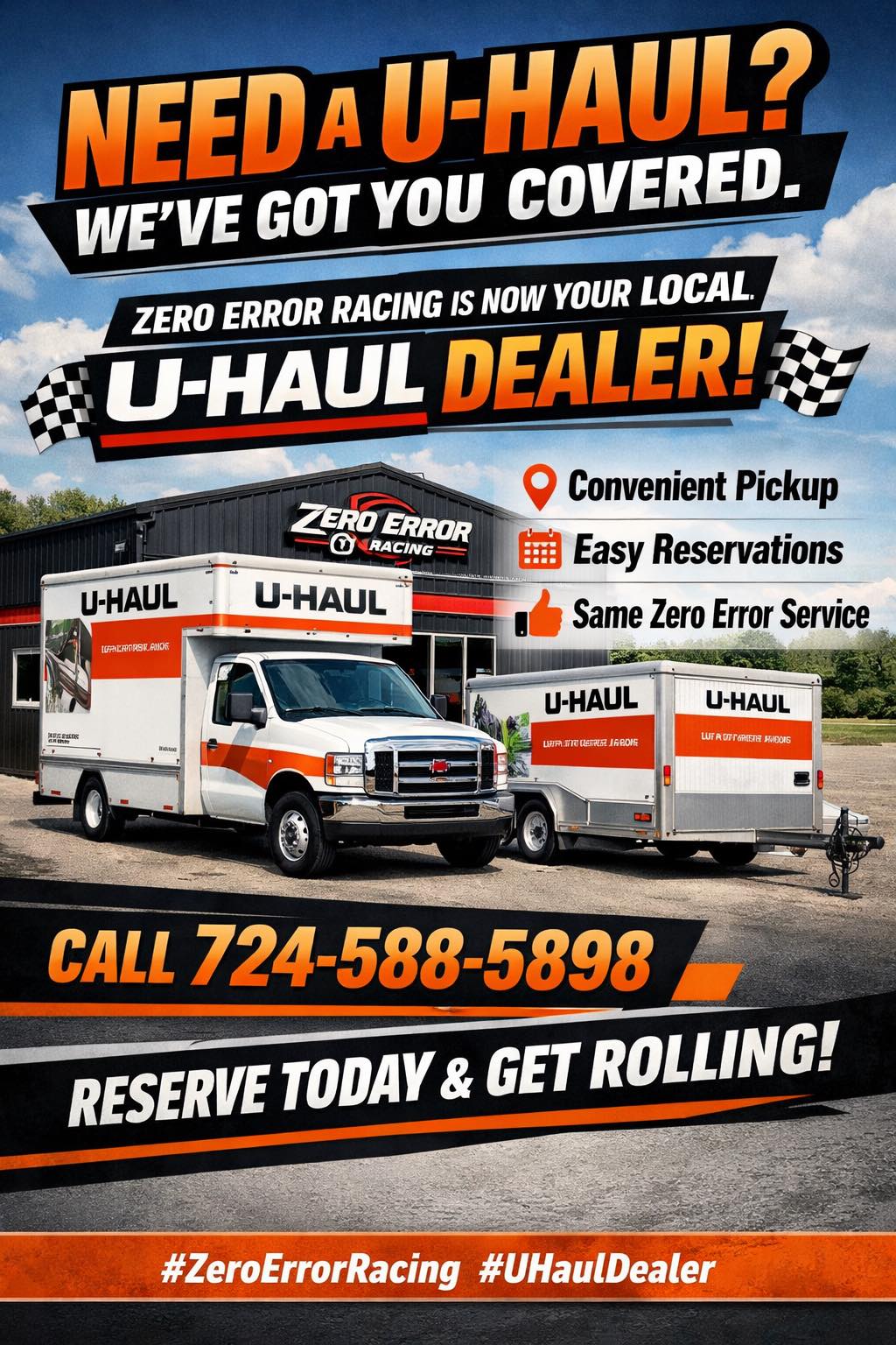 🚚 Need a U-Haul? We’ve got you... - Zero Error Racing Inc. | Facebook