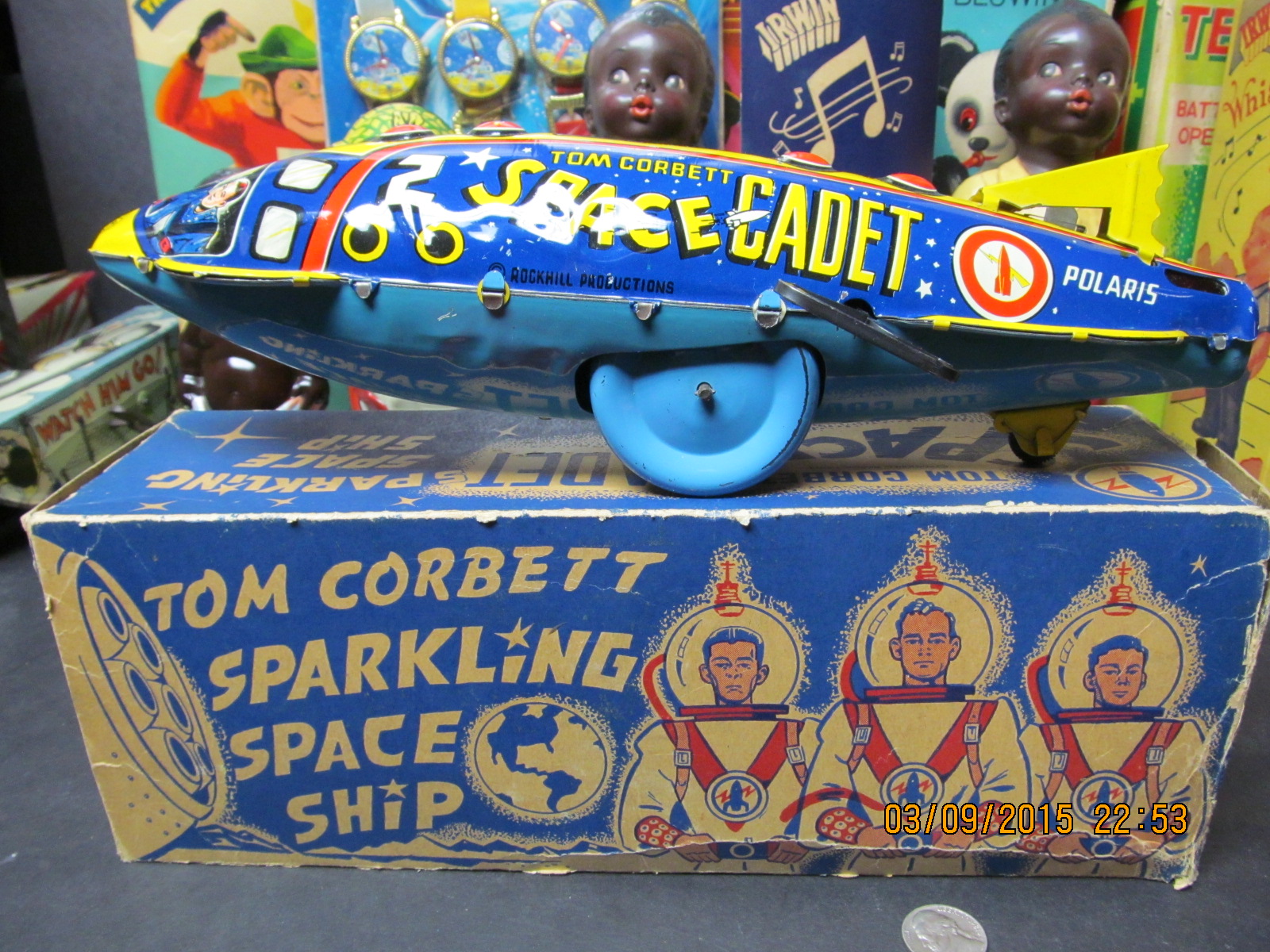 Vintage Marx Tom Corbett Space Cadet sparkling space ship toy