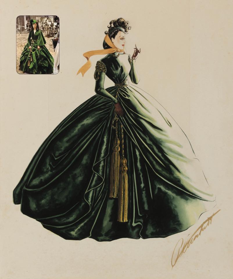 Unused costume design for Gone with the Wind