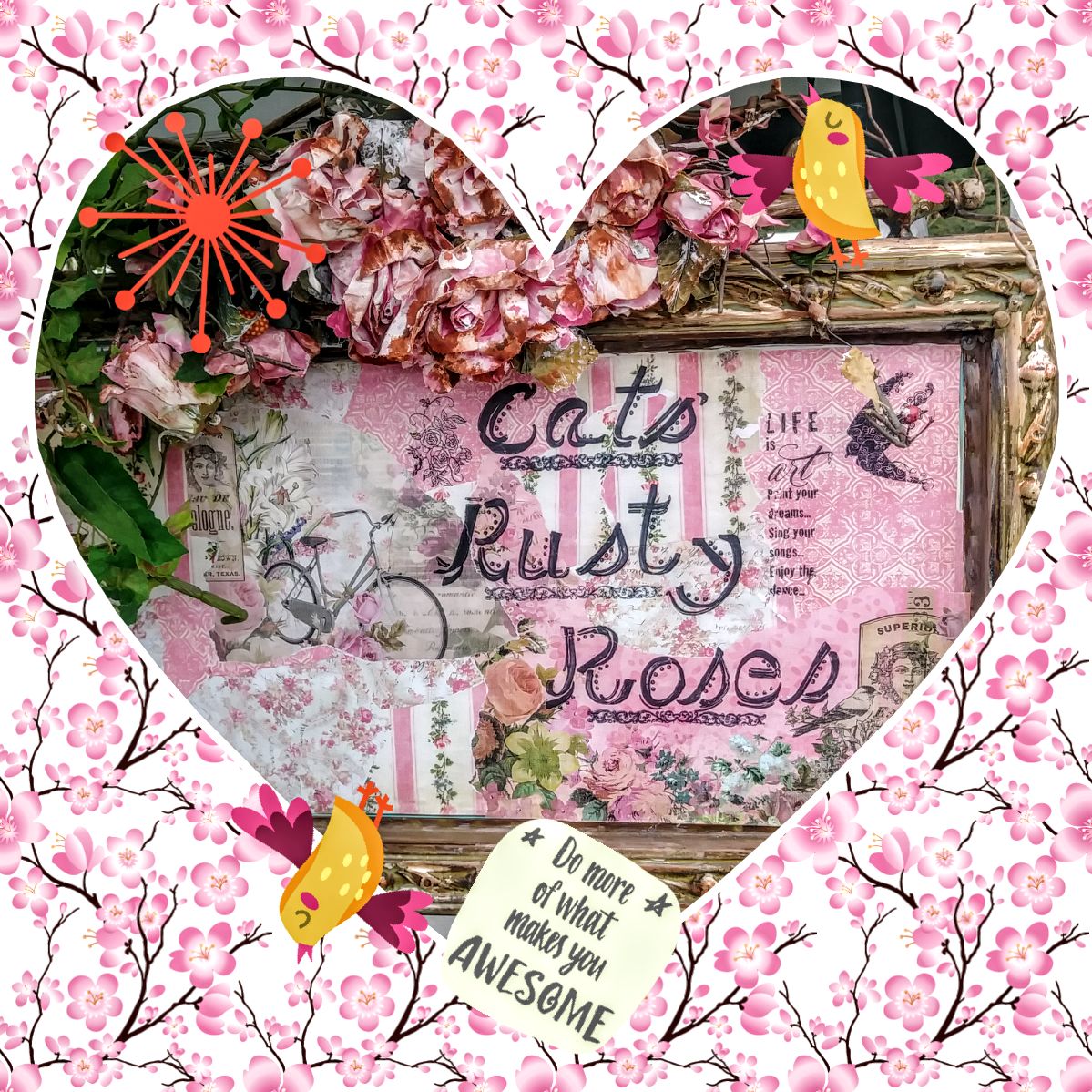 Cats Rusty Roses
