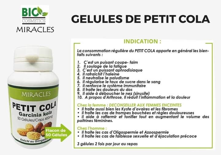 Petit Kola - Complément Naturel Bien-être Corps & Esprit - 20 Pilules - 100% Naturel