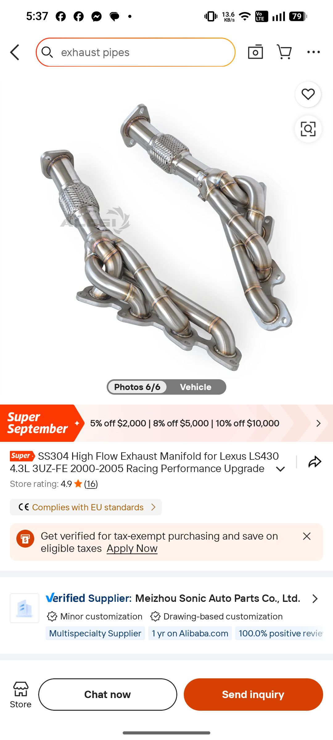 Can LS430 3UZ headers be installed on a Lexus LS400?