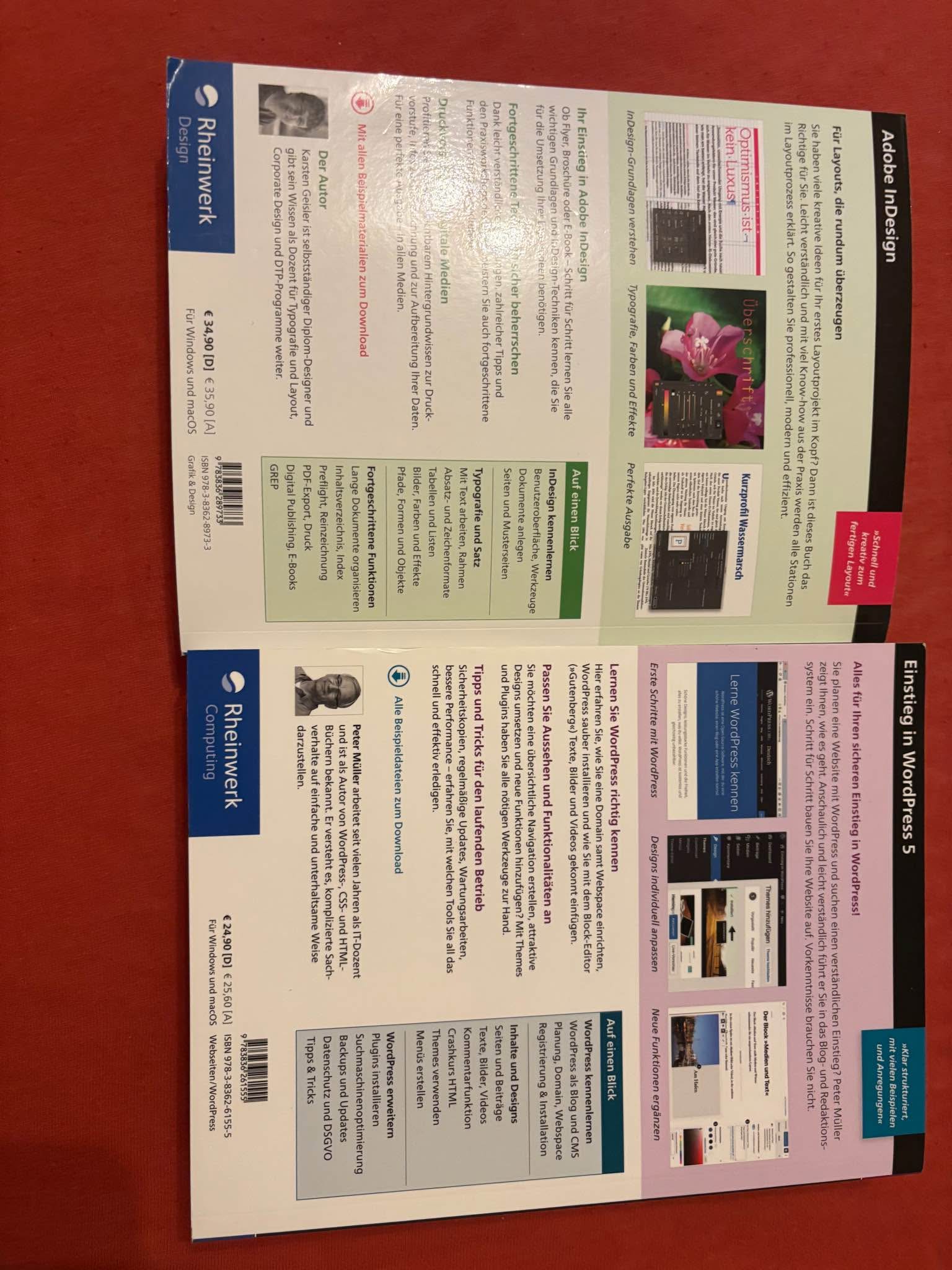 2 Fachbücher zu Adobe InDesign & WordPress 5 (Rheinwerk Verlag) - Books ...