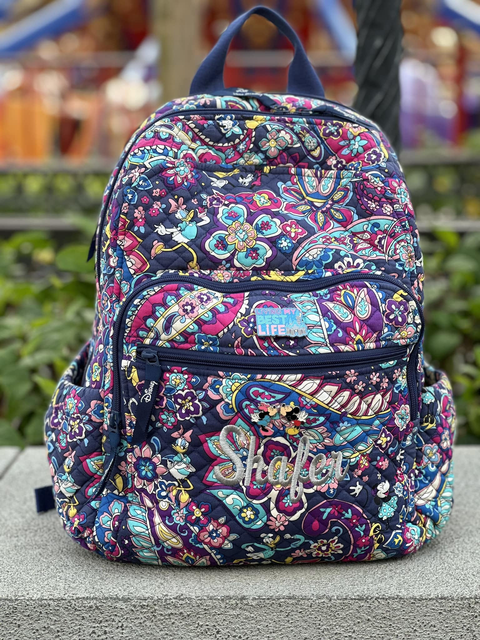 Vera Bradley sling bag for Disney rides and storage