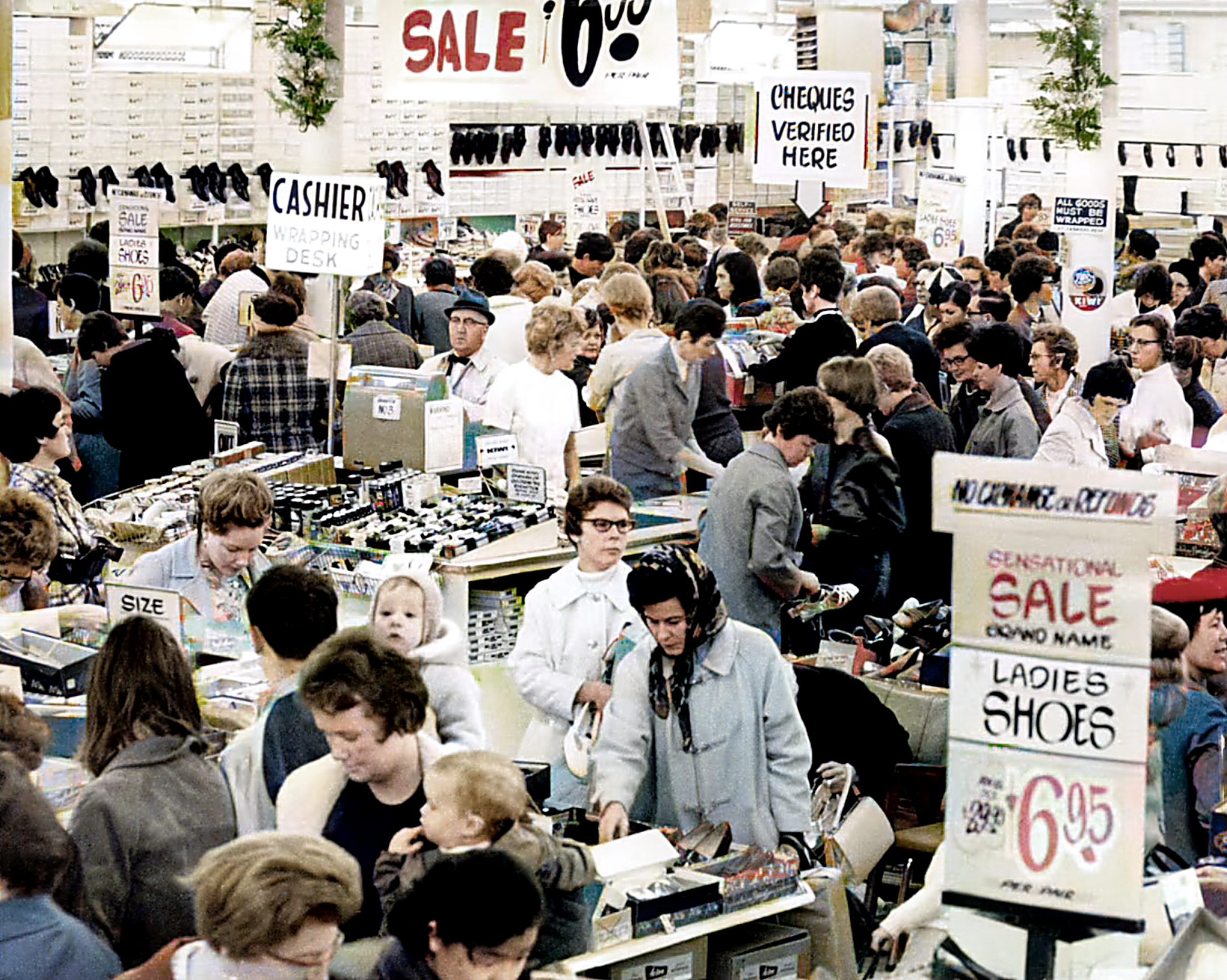 Army & Navy shoe sale, circa late 1960