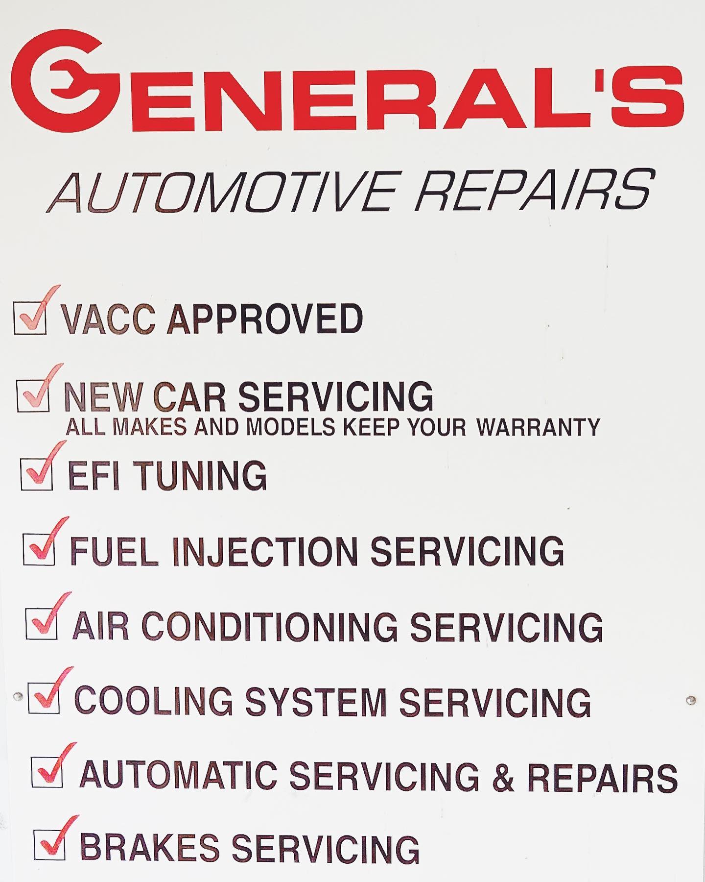 General’s Automotive Repairs | Melbourne VIC