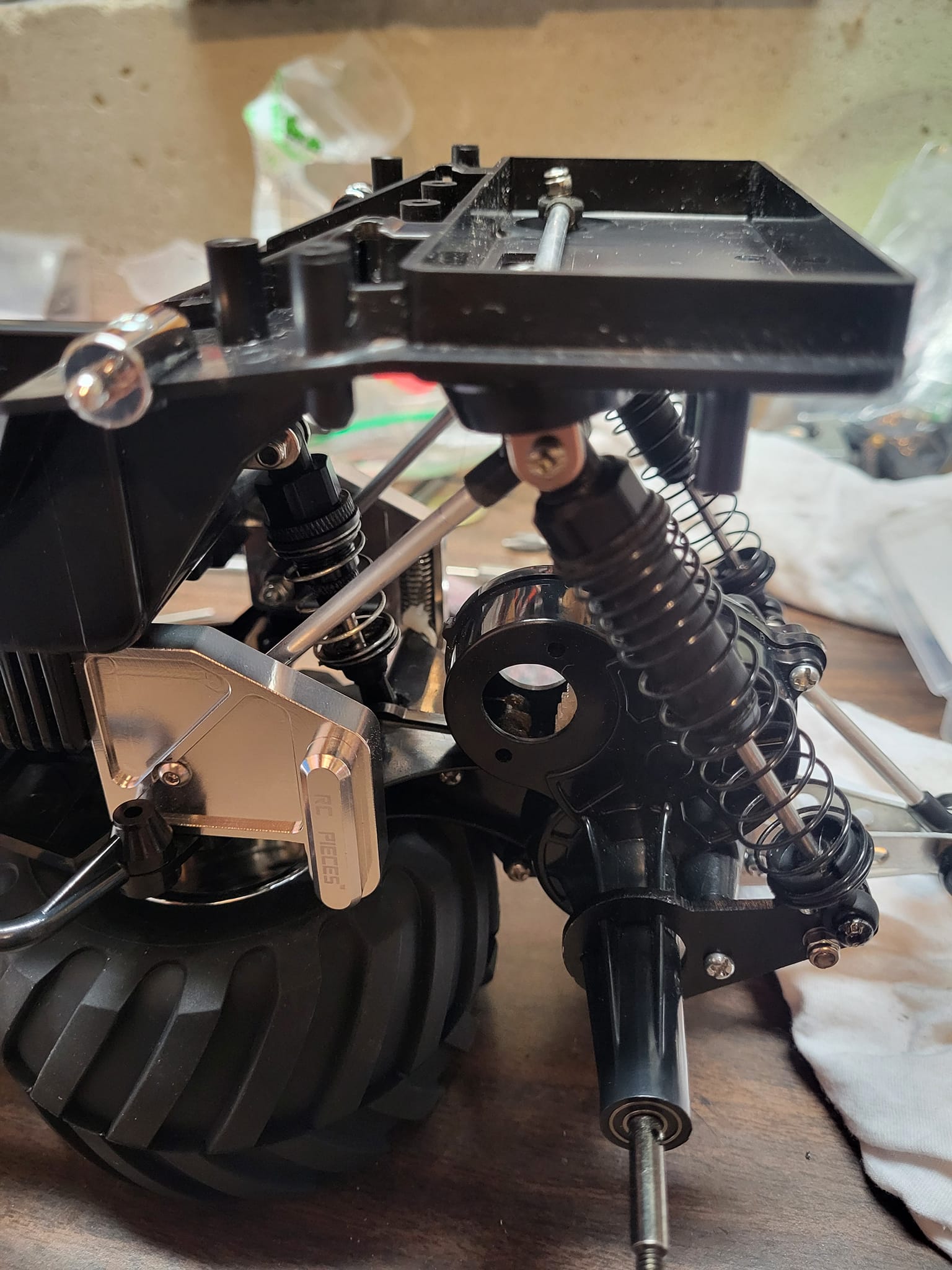 Customized Tamiya CW-01 trucks with black edition lunch box and 87