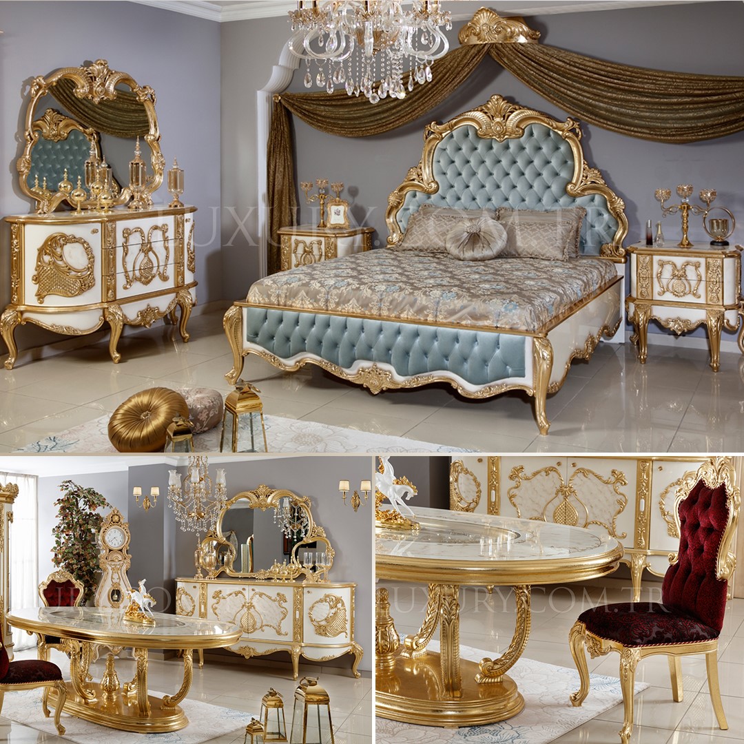 Balhome Mobilya Gold Yatak Odasi Takimi Yatak Odasi Ic Mekan Mobilya Fikirleri Minimalist Yatak Odasi