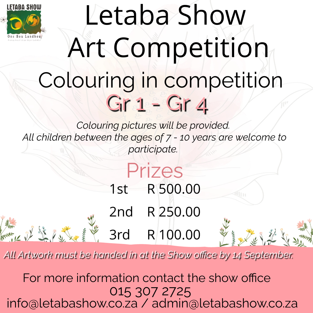 Letaba Show Tzaneen - 🎨Letaba Show Art Competition Colouring in ...