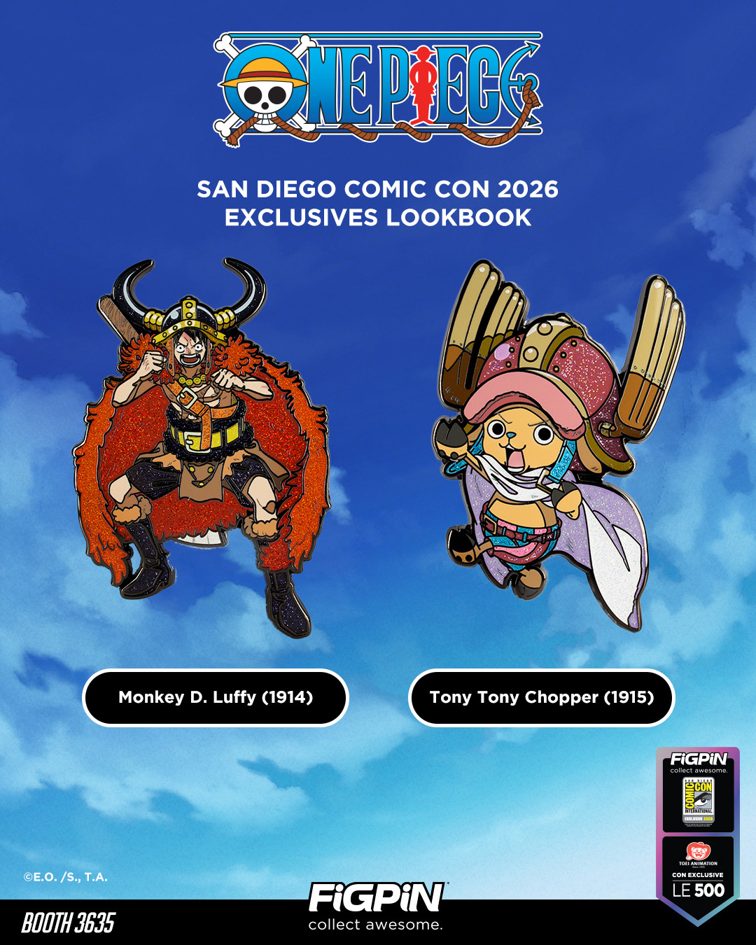 Introducing ONE PIECE x FiGPiN SDCC 2026 Exclusives Lookbook! Take