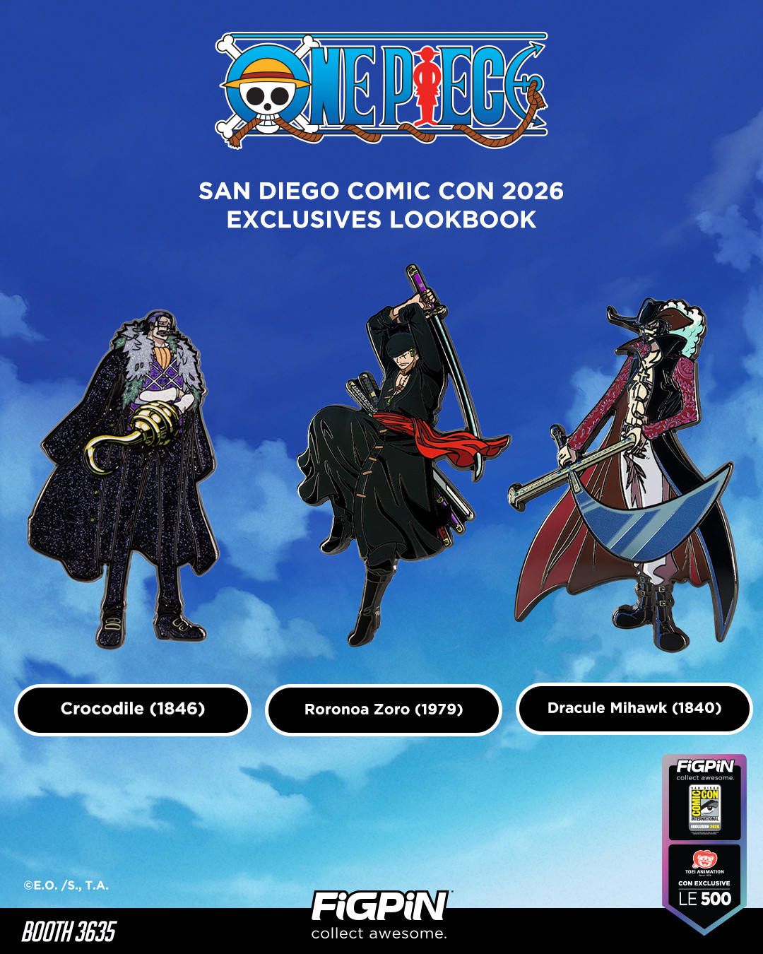 Introducing ONE PIECE x FiGPiN SDCC 2026 Exclusives Lookbook! Take