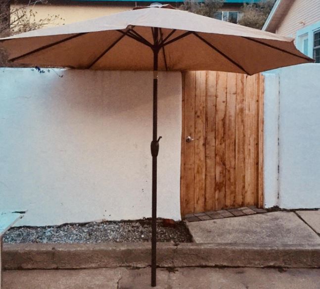 hampton bay patio umbrella base in brown PatioKingdom 9FT Outdoor Umbrella, Autotilt RipLock 350 Hampton Bay 26 lbs. Concrete