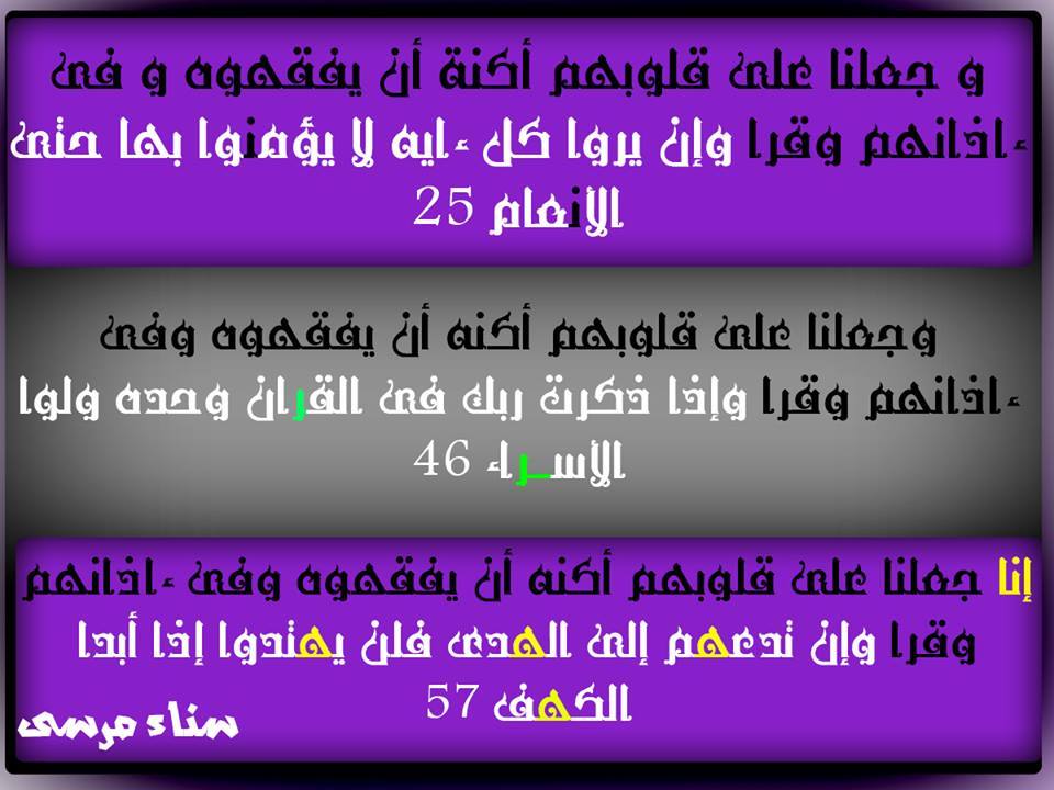 نور - ((((((((( 5 ))))))))) سلسلة (إنا) وَجَعَلْنَا عَلَى قُلُوبِهِمْ ...