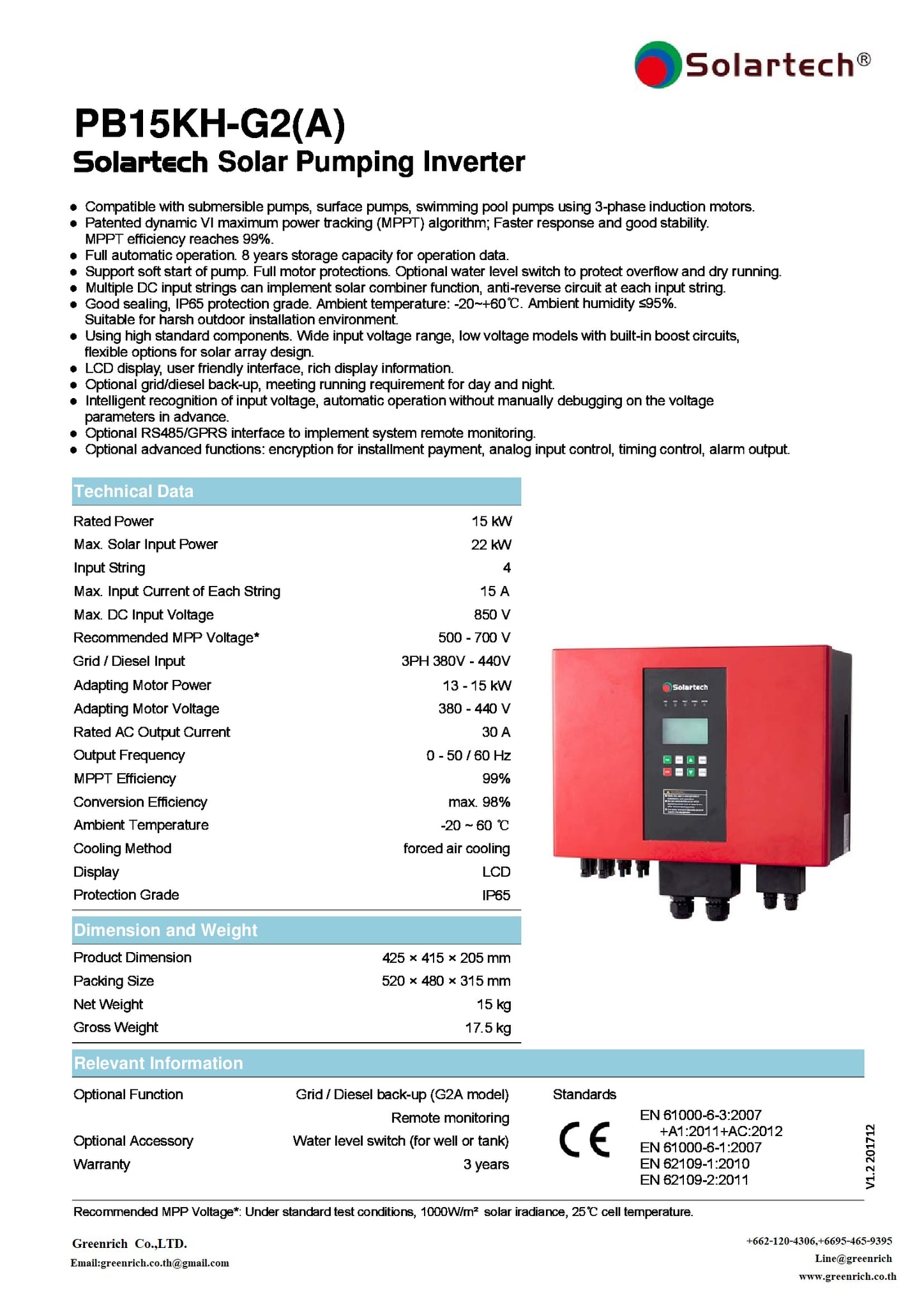 PB15KH-G2A... - Solartech Inverter Solar Pump System