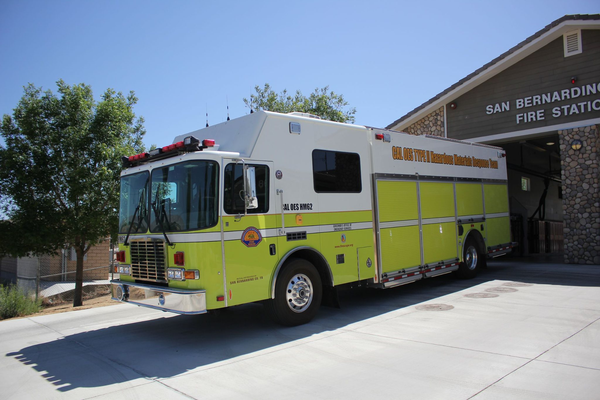 New OES hazmat truck in San Bernardino high desert
