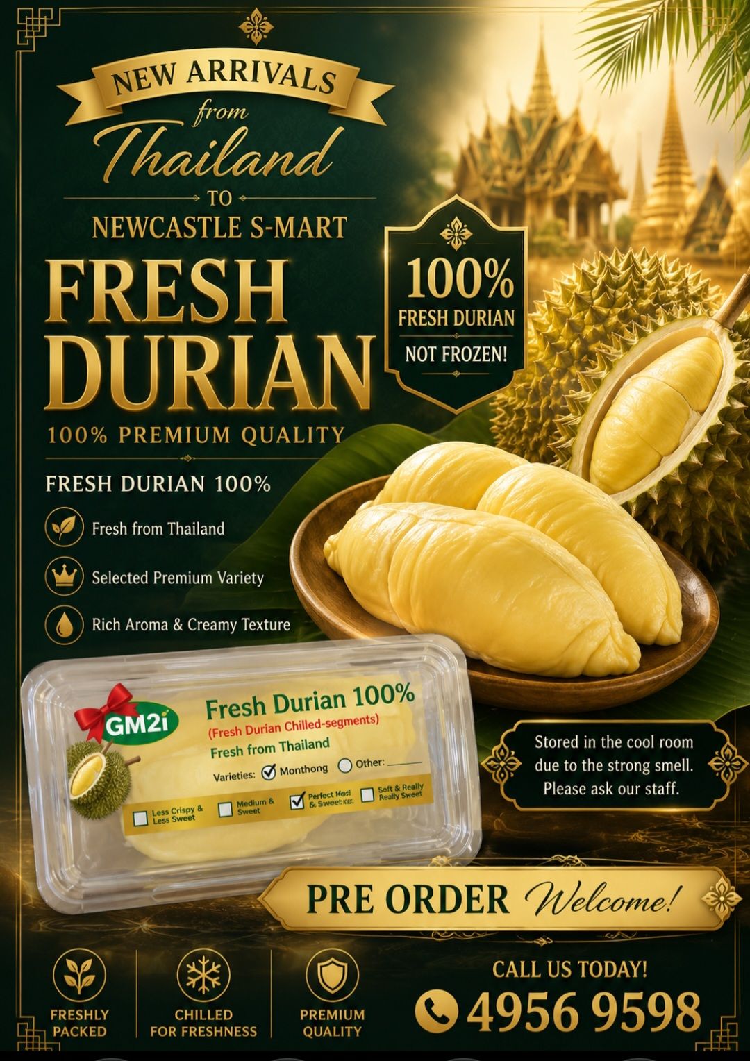 Fresh Durian 2個セット　タイ産 FRESH Durian Arrived !!!!