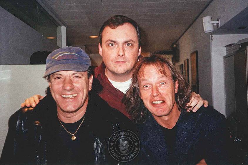 Flashback to birthday boy Brian Johnson and Angus Young of AC/DC