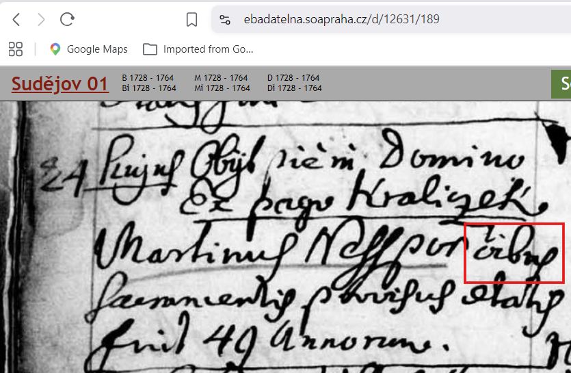 LOVE様 Is Martinus listed as a widower in this Czech ancestry record?