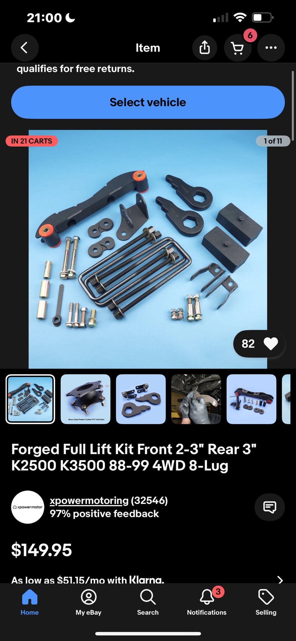 Buy Lift Kit Front 3 Rear 3 Compatible For GMC Sierra 1500 Classic Body 2wd New