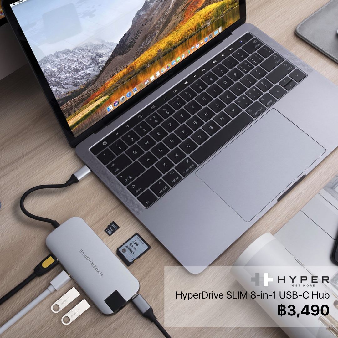 U-Store - HyperDrive SLIM 8-in-1 USB-C Hub อแดปเตอร์แปลง USB-C เป็น ...