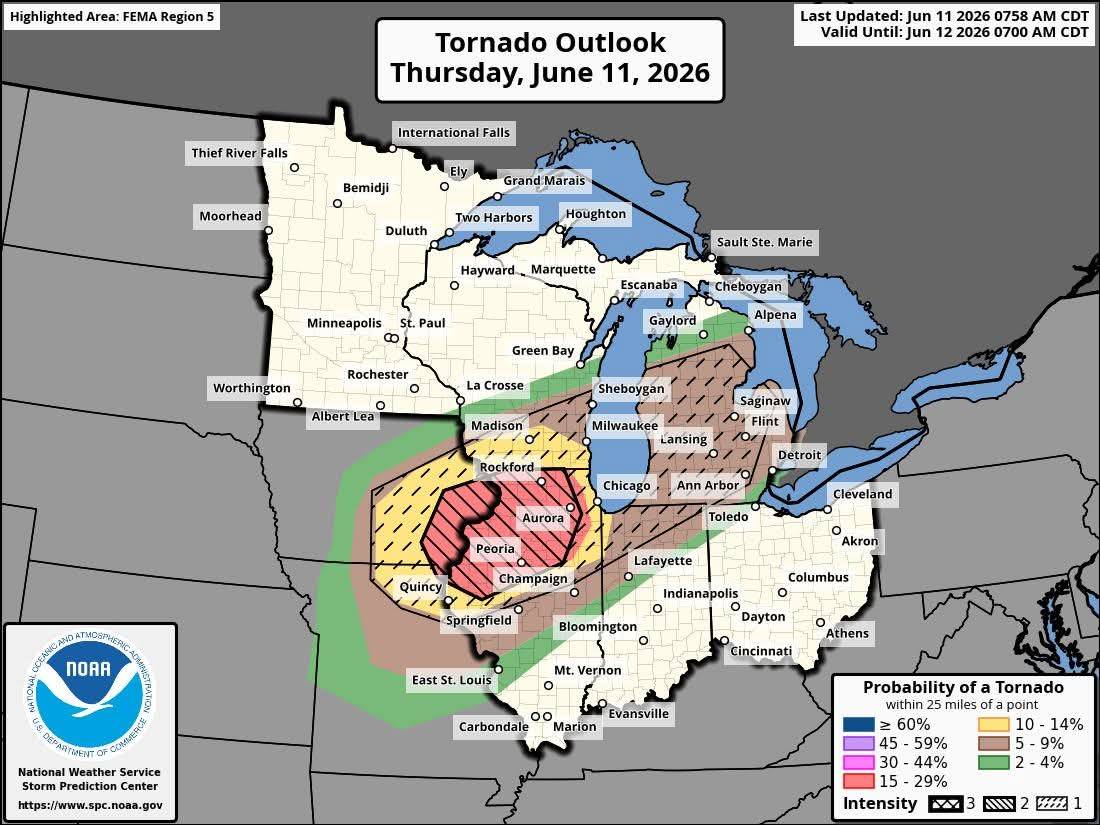 Illinois storm risk upgraded to level 4