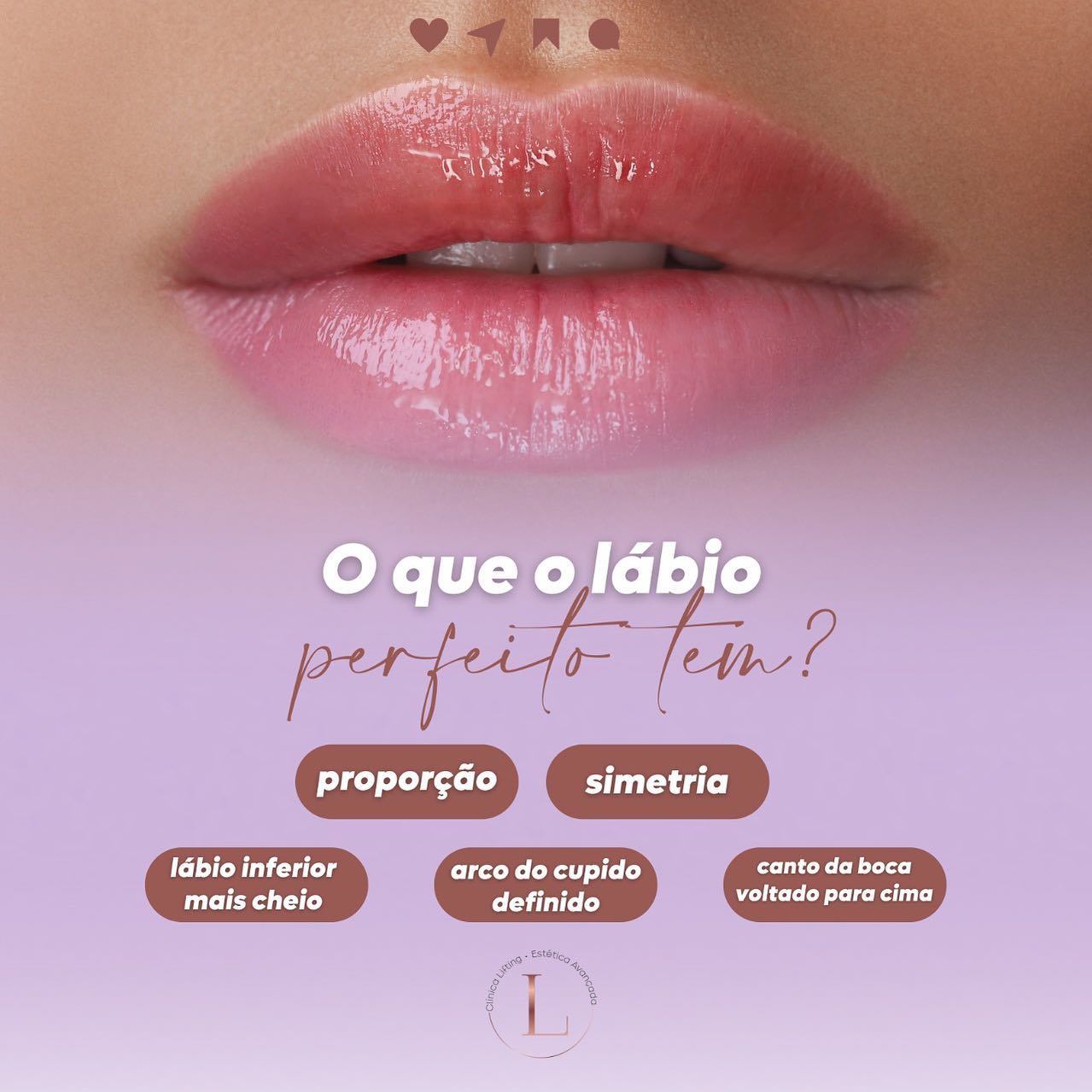 Clínica - ⚠️JÁ SALVA!!! 📲 . . O que o lábio perfeito tem? -Proporção ...