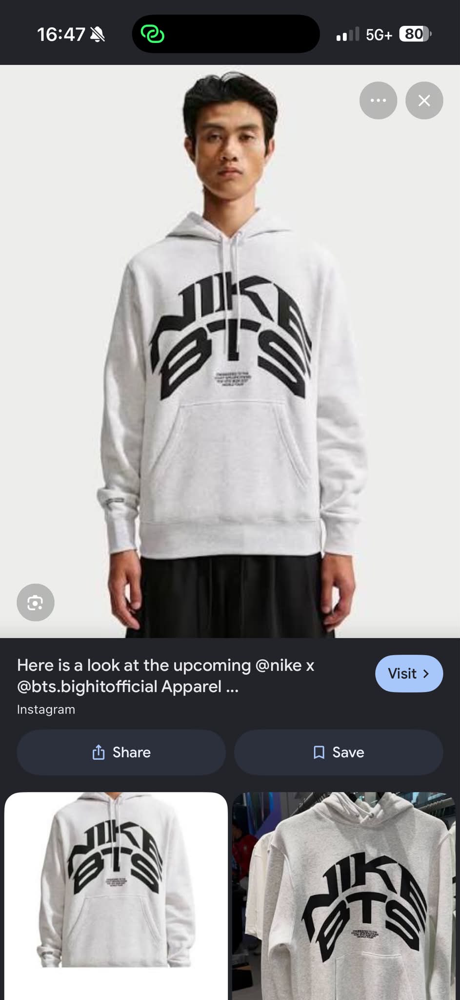 Is anyone selling a BTS x Nike shirt or hoodie not the customized