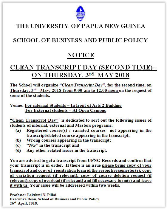 The School had good response for call... - UPNG Open College