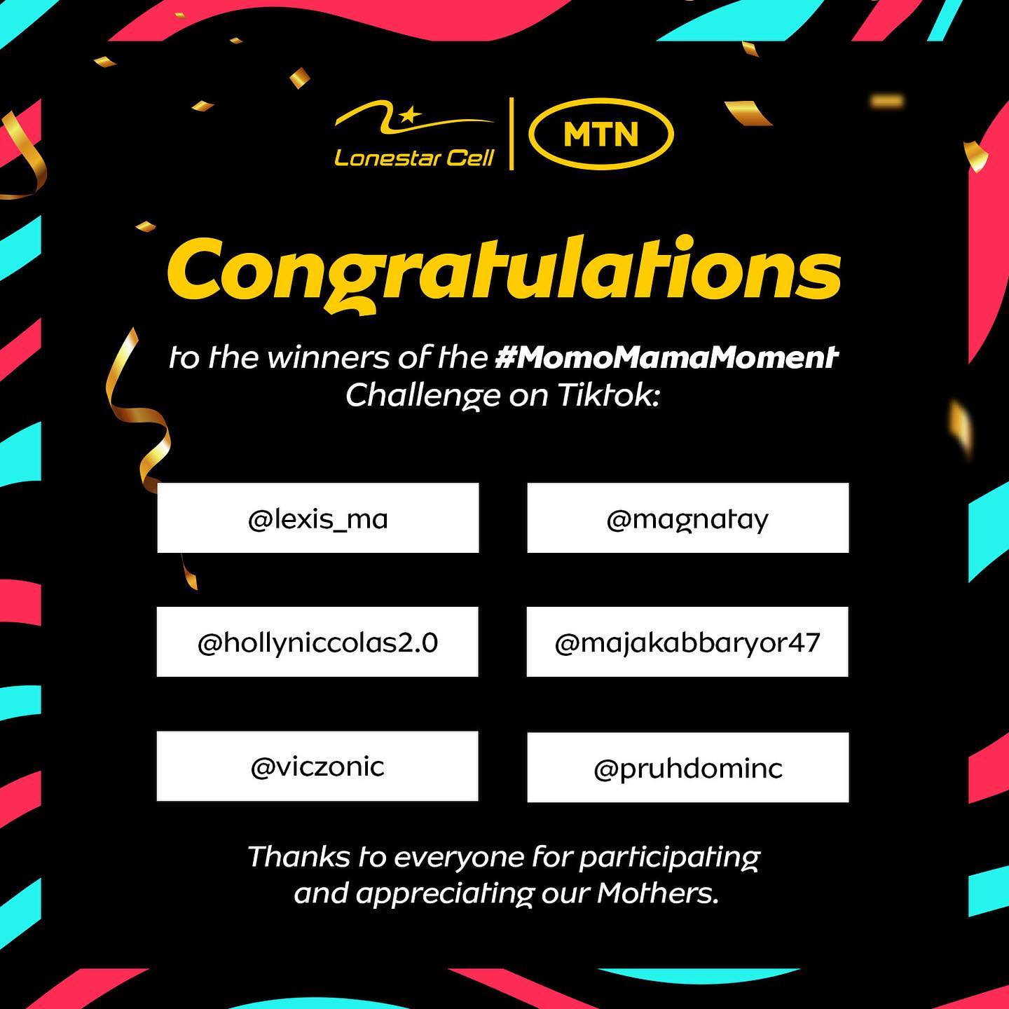Congratulations to the winners of our... - Lonestar Cell MTN | Facebook
