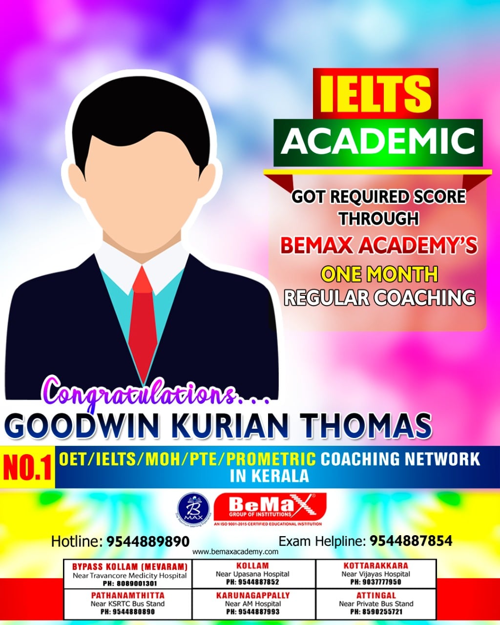BeMax Academy - Congratulations Mr Goodwin Kurian Thomas... | Facebook