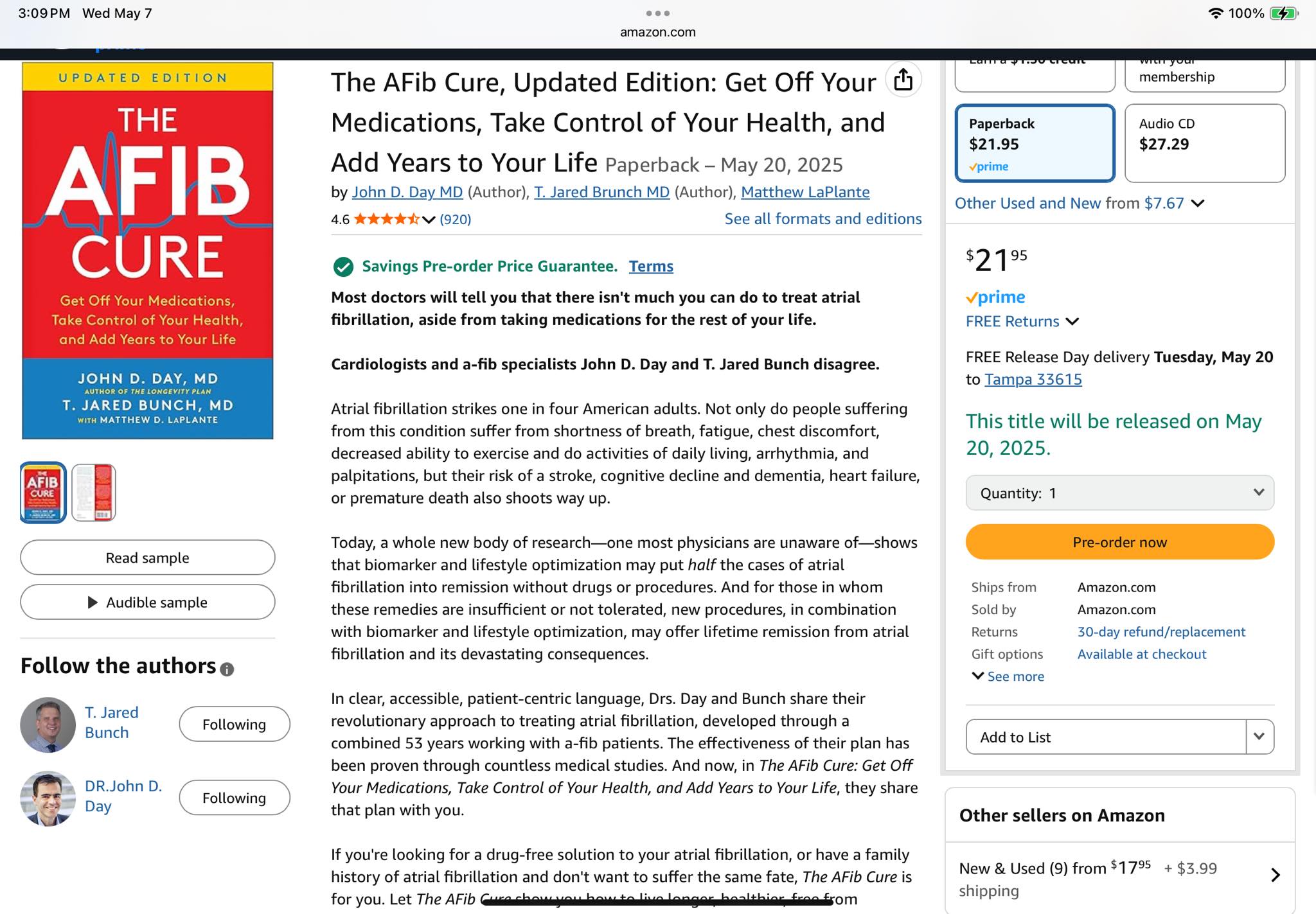 Atrial Fibrillation Support Forum | FYI only - The Afib Cure book - new ...