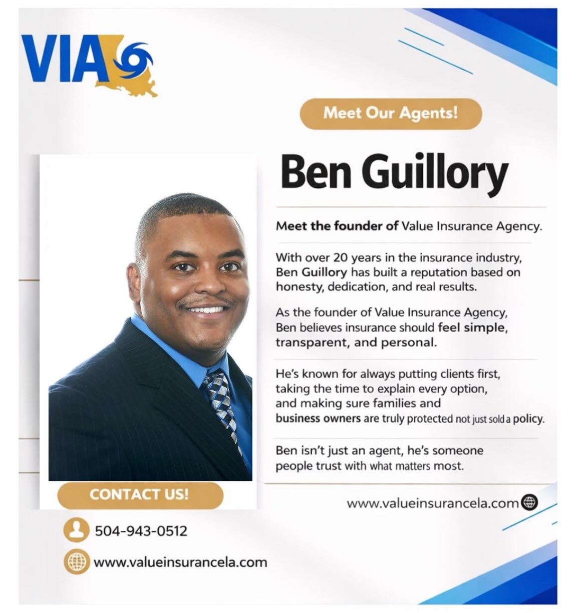 Meet the founder behind Value Insurance... - Ben Guillory Jr. | Facebook