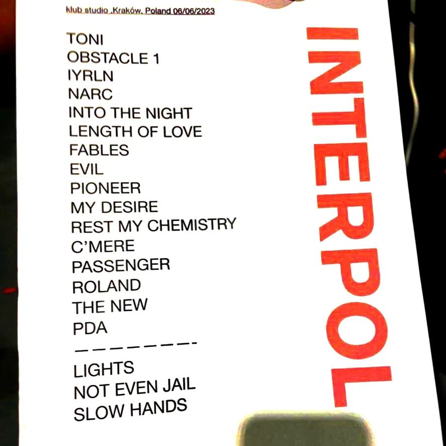 Interpol Italia - 📷 -----------Setlist 🇵🇱 06/06...