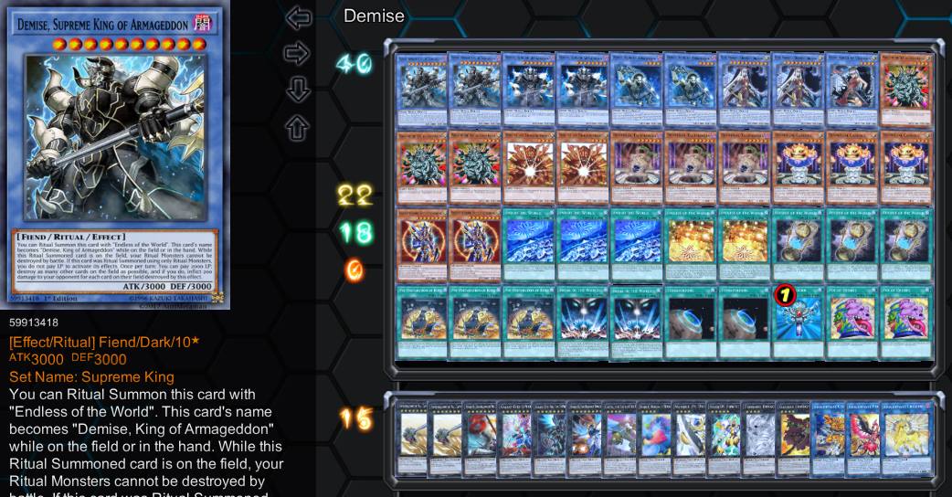 yugioh master duel demise deck Complete Custom for Yu-Gi-Oh! You will receive the Unlimited Edition version of this card. They fixed the theme by