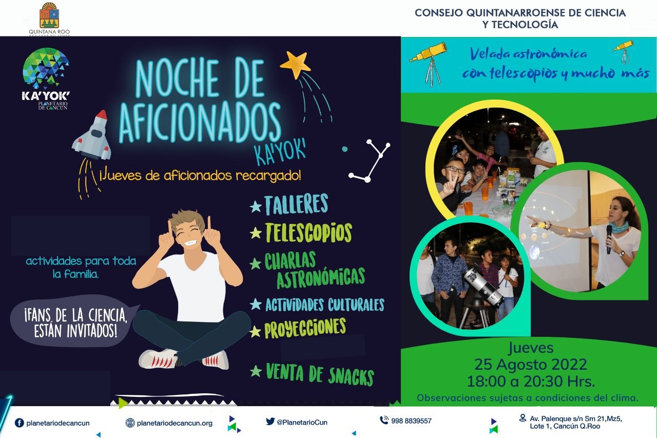 Este JUEVES es NOCHE DE AFICIONADOS... - Planetario de Cancún | Facebook