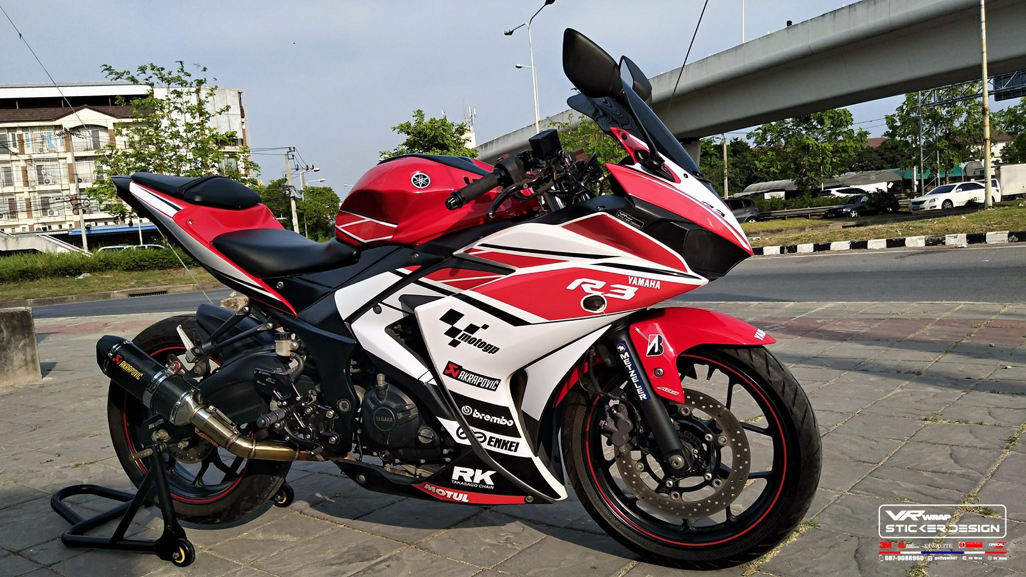 VR Wrap - Yamaha R3 แต่งลายสติ๊กเกอร์ ลายแนวๆ 50th... | Facebook
