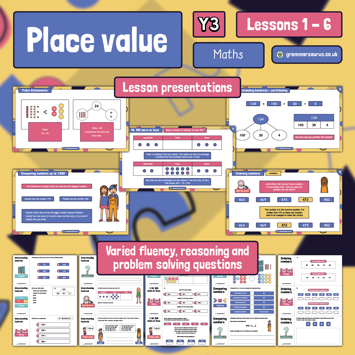 Grammarsaurus - NEW! Year 3 Place Value Lessons 1-6... | Facebook