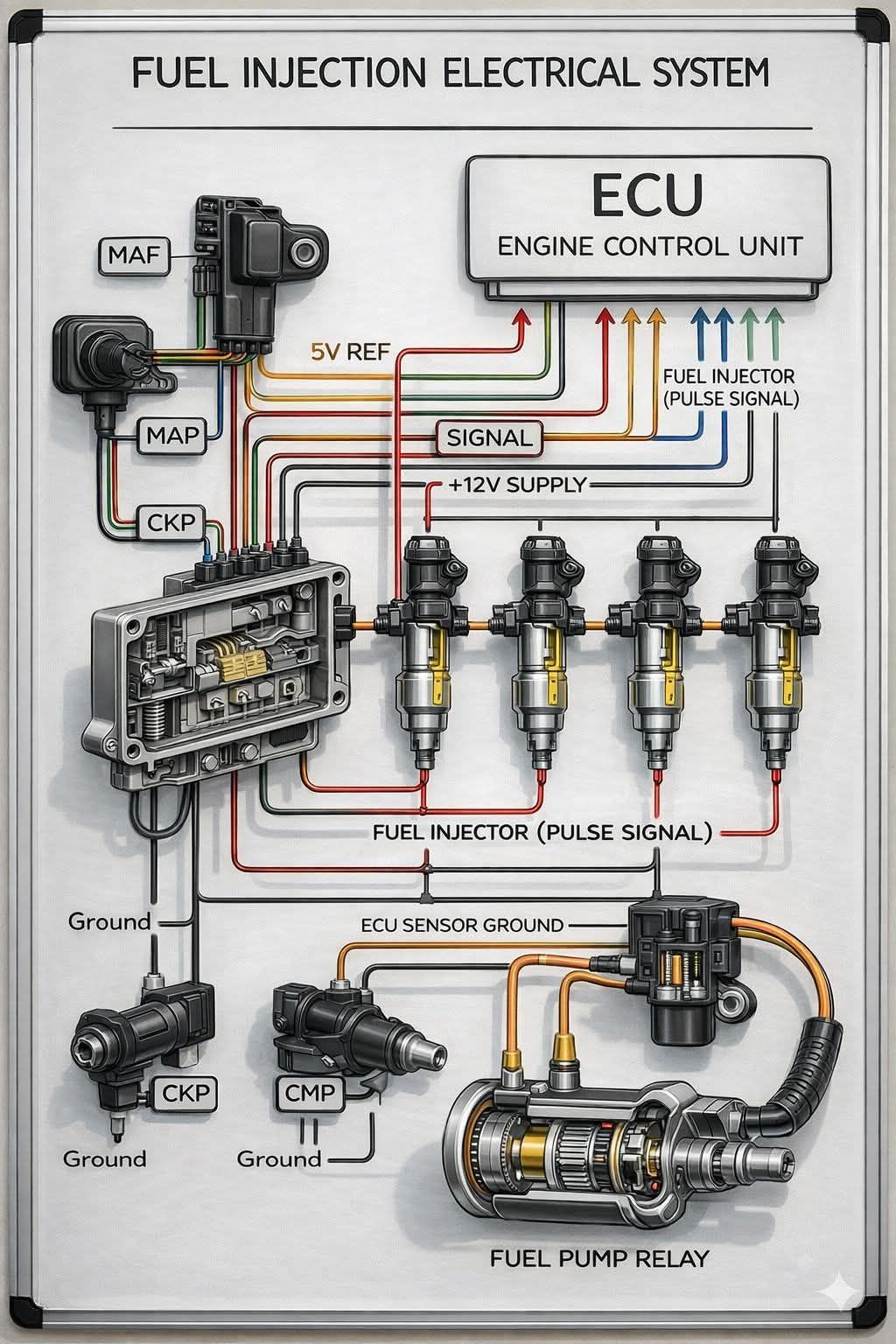 Pravin - The image displays a detailed wiring diagram for a generic ...