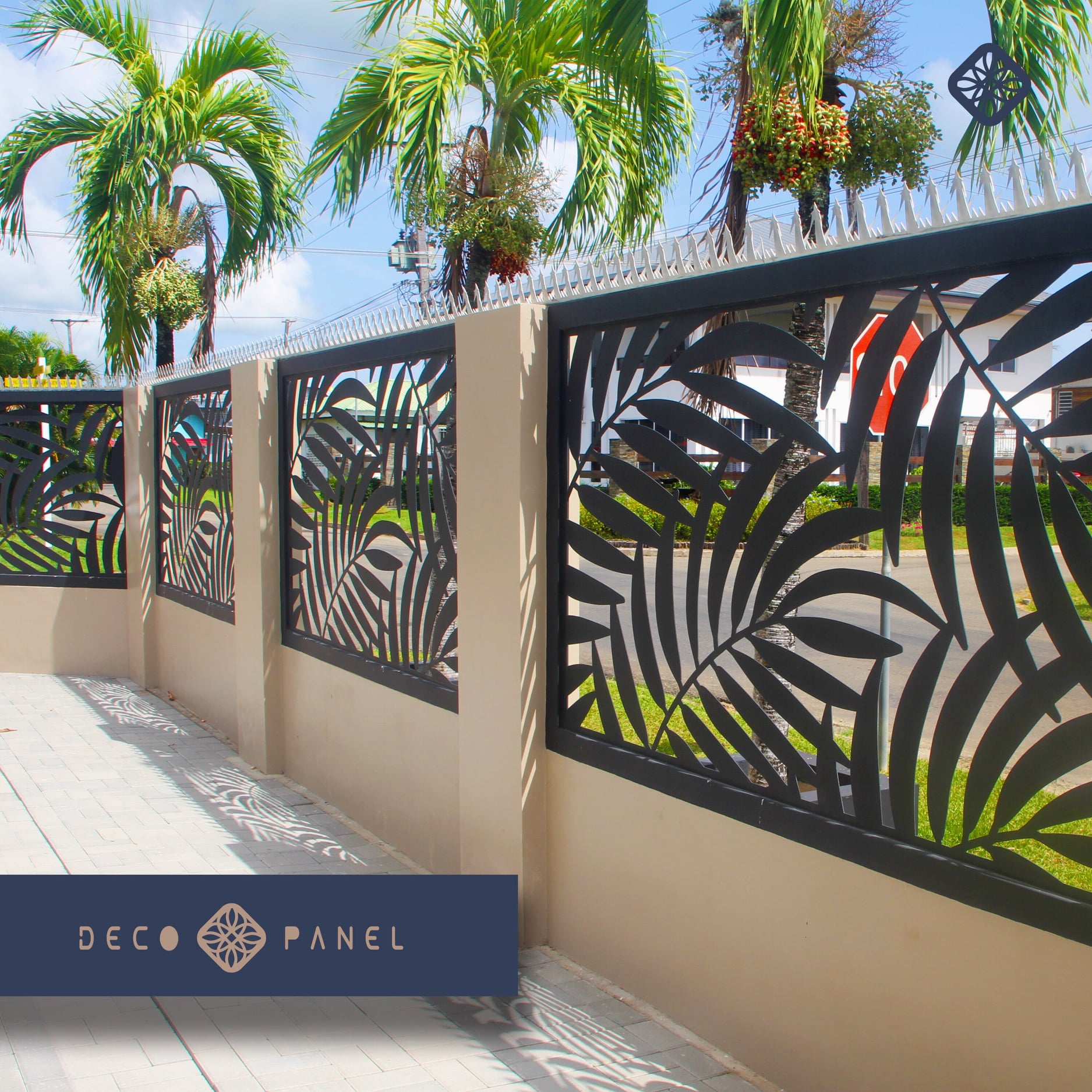 Say goodbye to prison bars. Decorative panels are the new, safe and perfect choice for a fenced yard. This customer ordered only our panels and did the complete finish (welding, paint and