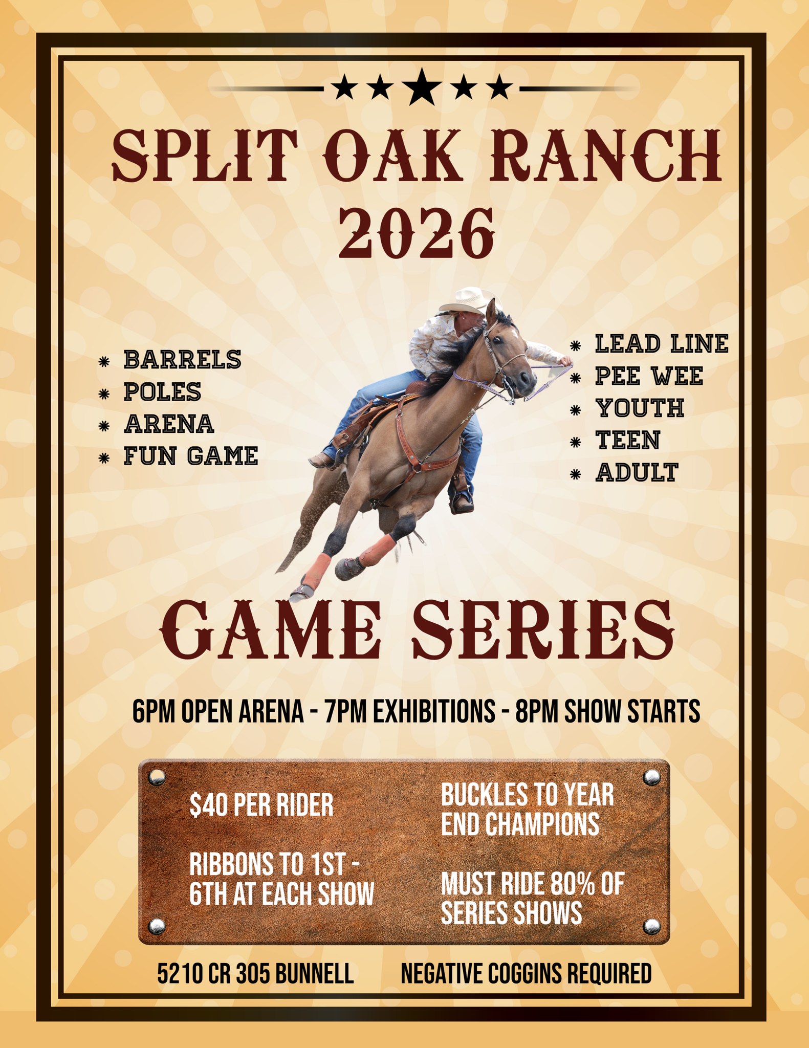 Split Oak Ranch Game Series 2026