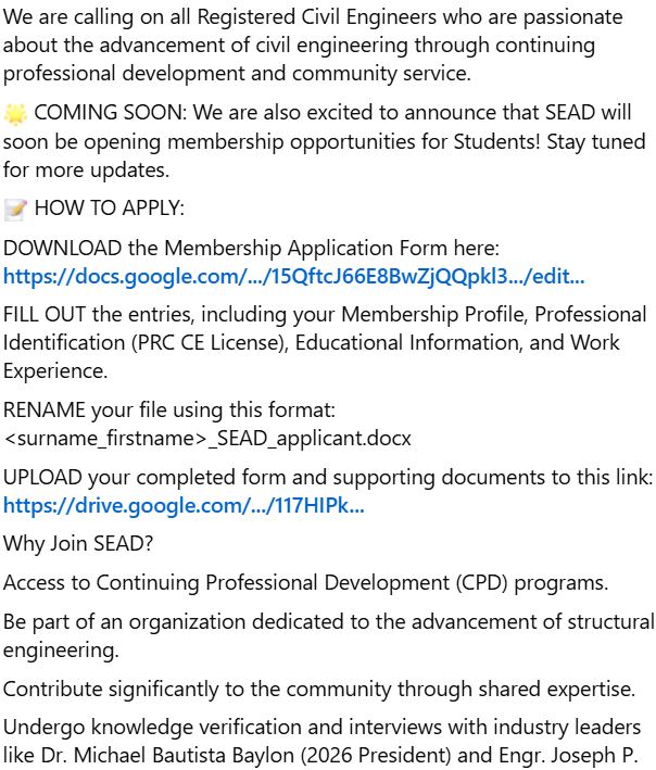Emby - 🏗️ BUILD YOUR FUTURE WITH SEAD! 🏗️ The Structural Engineers ...