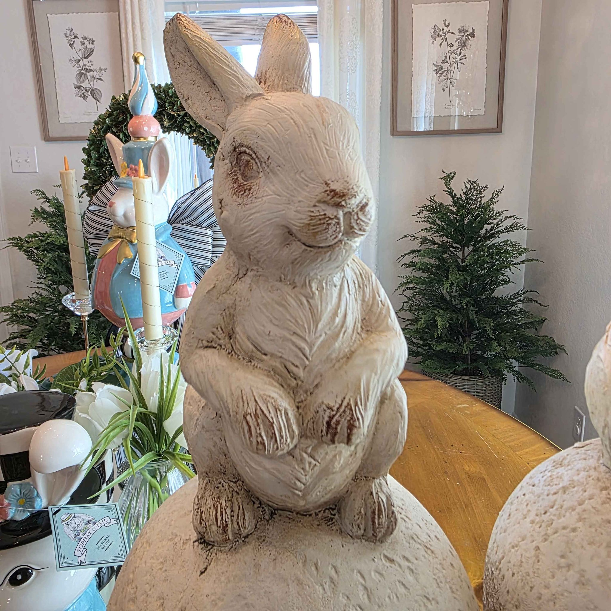 24” Bunny Rabbit Finial Garden Pedestals – Set of 2 - Potter Barn ...