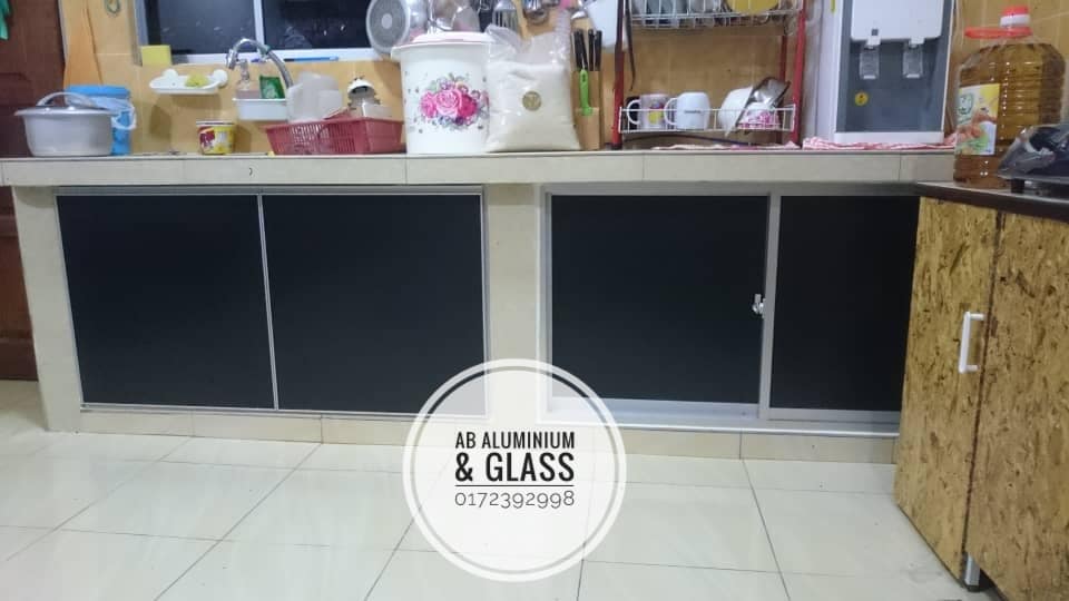 Pintu Kabinet Table Top Ab Aluminium Glass Facebook