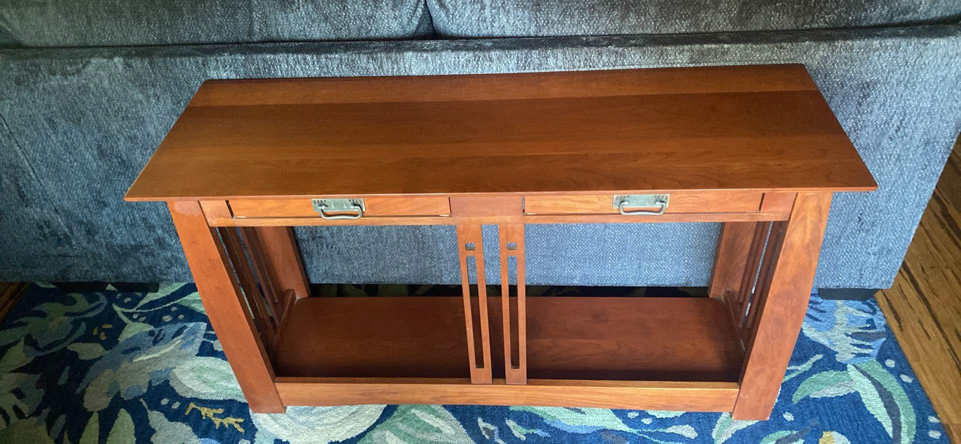 Beautiful mission style entry table with 2 small drawers - Console ...