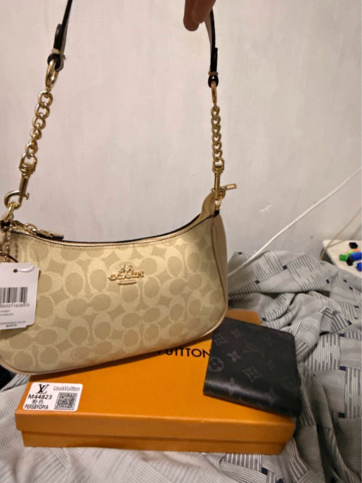 Coach Signature Flower Applique Mini Shoulder Bag Brown Vintage 