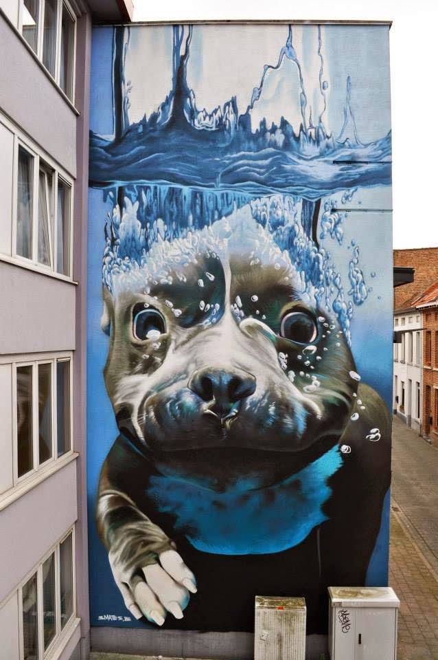 Josh Keyes, graffiti on satellite on canvas👌