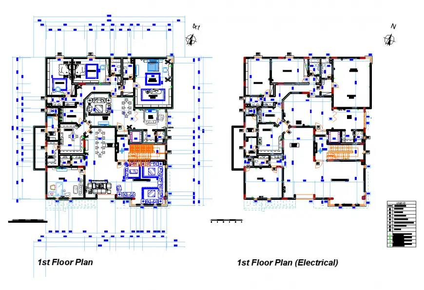 autocadfile.com - First floor villa house plan layout... | Facebook