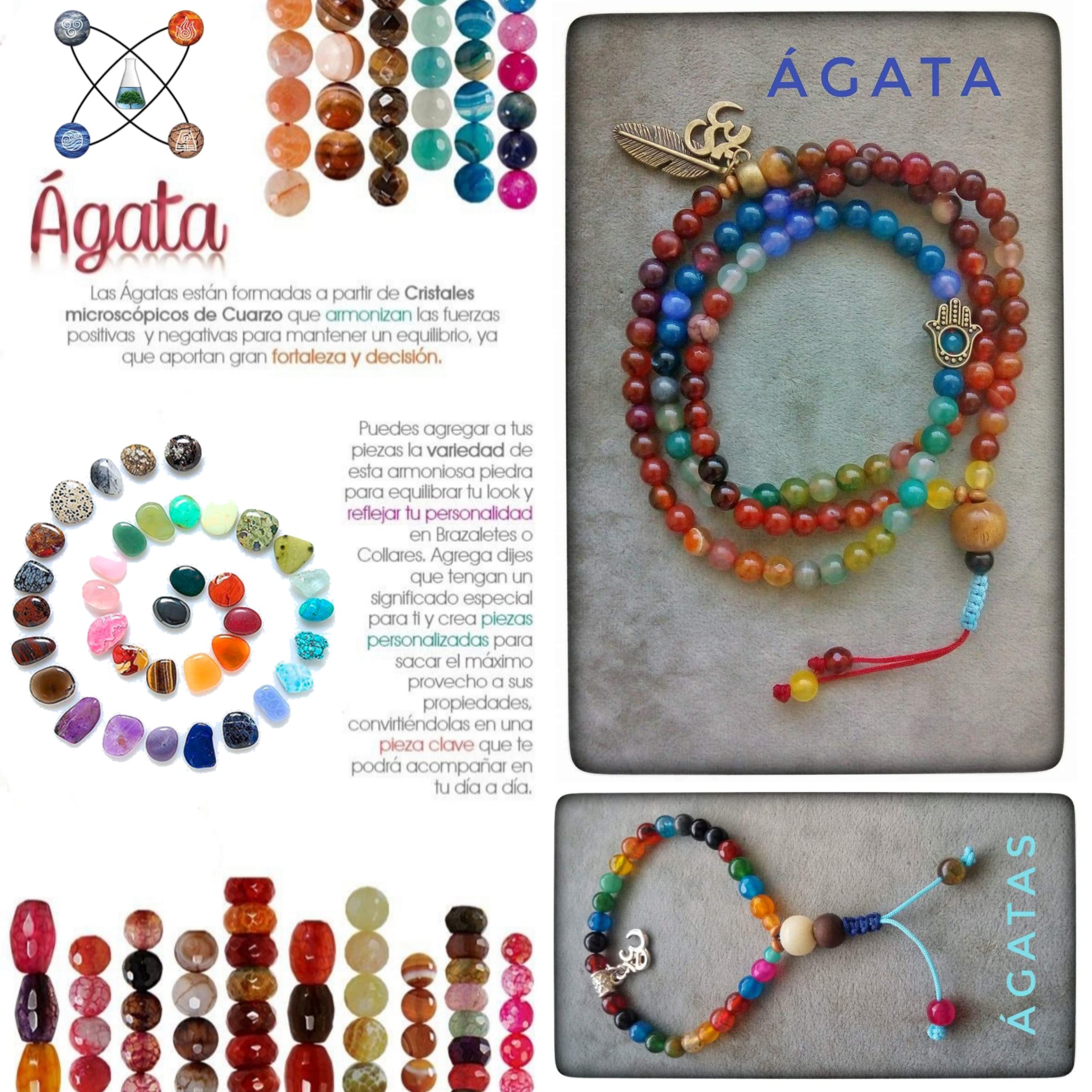 Alchimiam - Ágata Jala Mala $320 Pulsera$190...