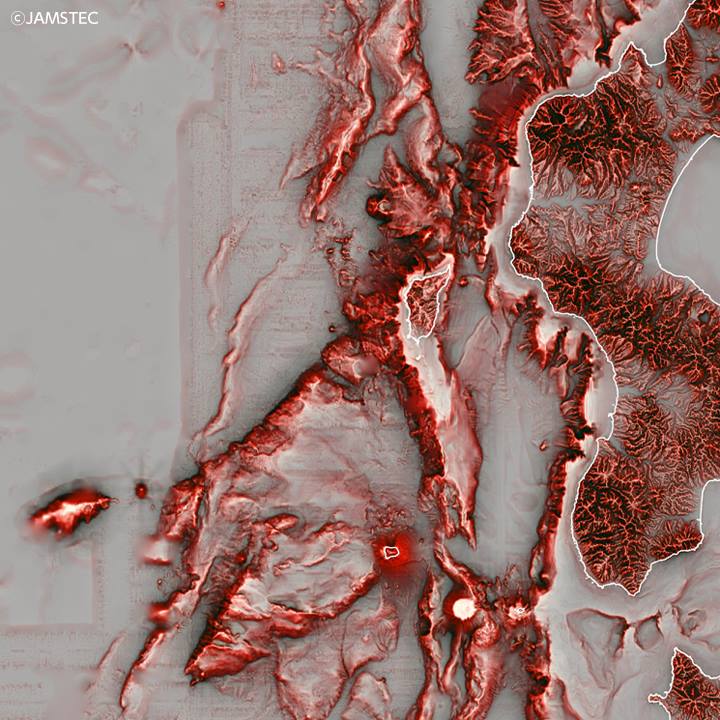JAMSTEC（海洋研究開発機構） - 【奥尻島周辺の海底地形図 / Seafloor topography map near ...